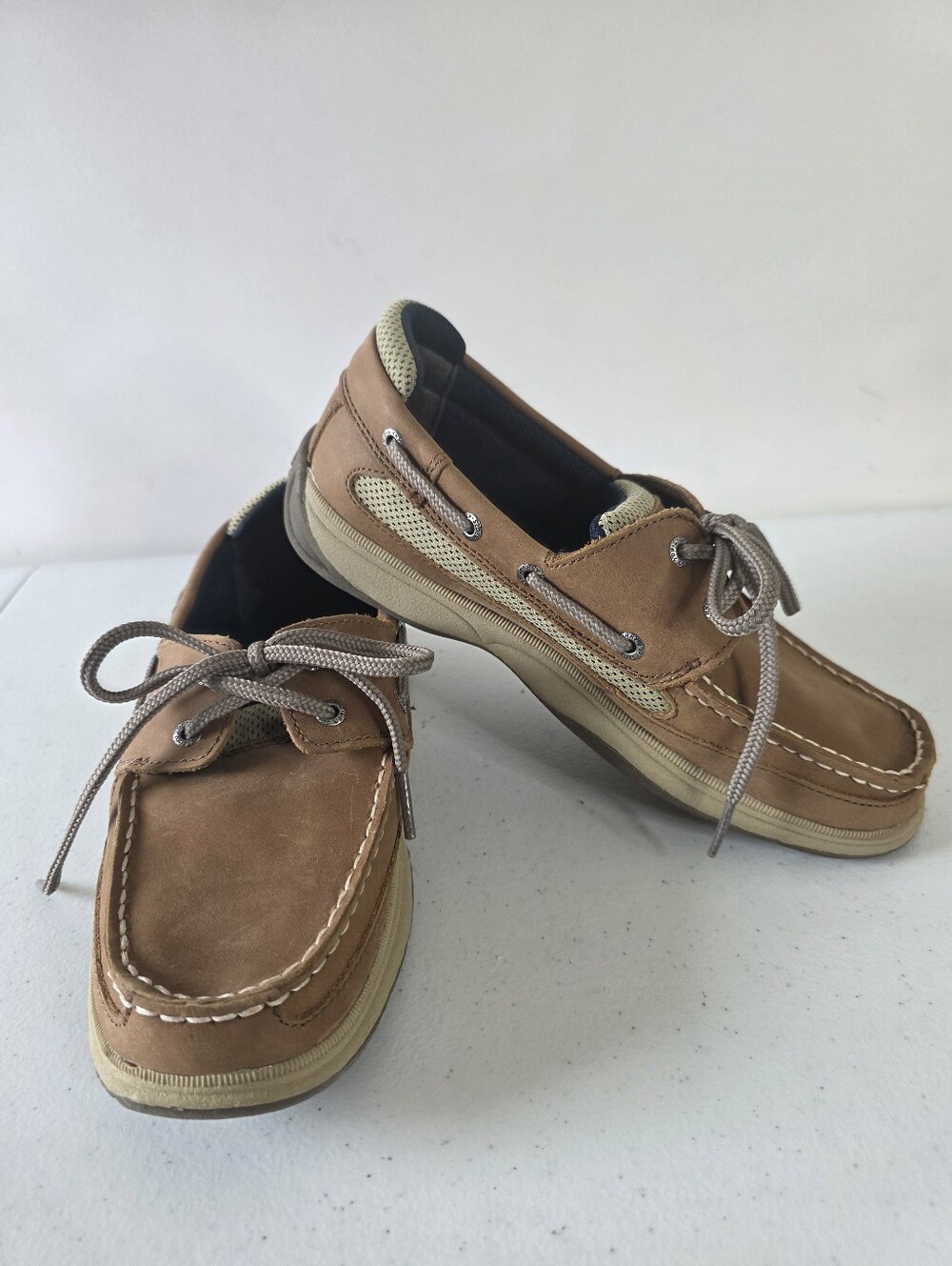Sperry Leather Top Sider Boat Shoes Size 5 Unisex Slip-on with Laces